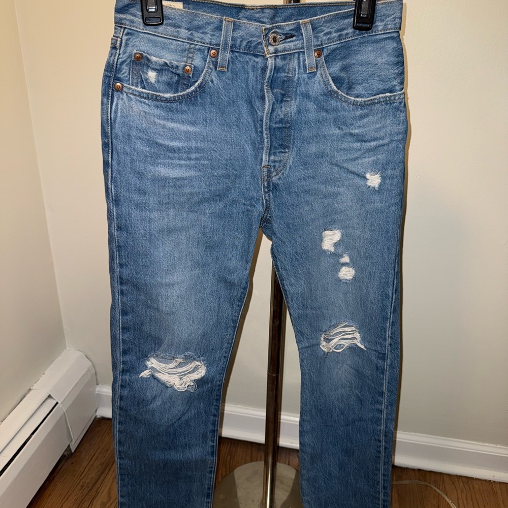 Levi's Blue Relaxed Fit Jeans with Vintage Distressing